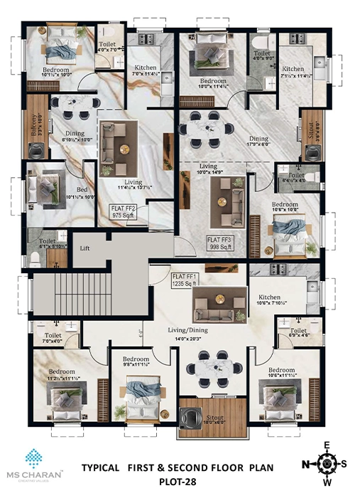 Typical & Second Floor Plan